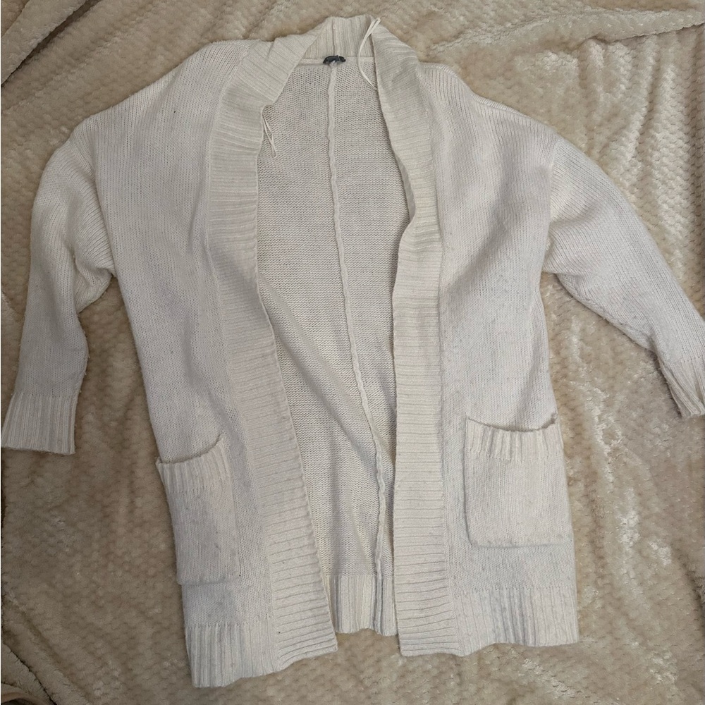 Aerie Cozy Cream Open-Front Cardigan